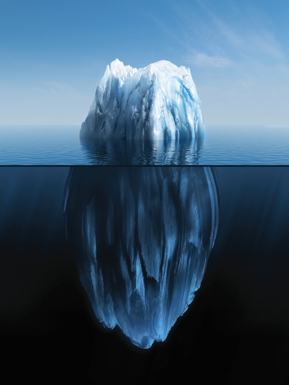 iceberg showing both above and below water